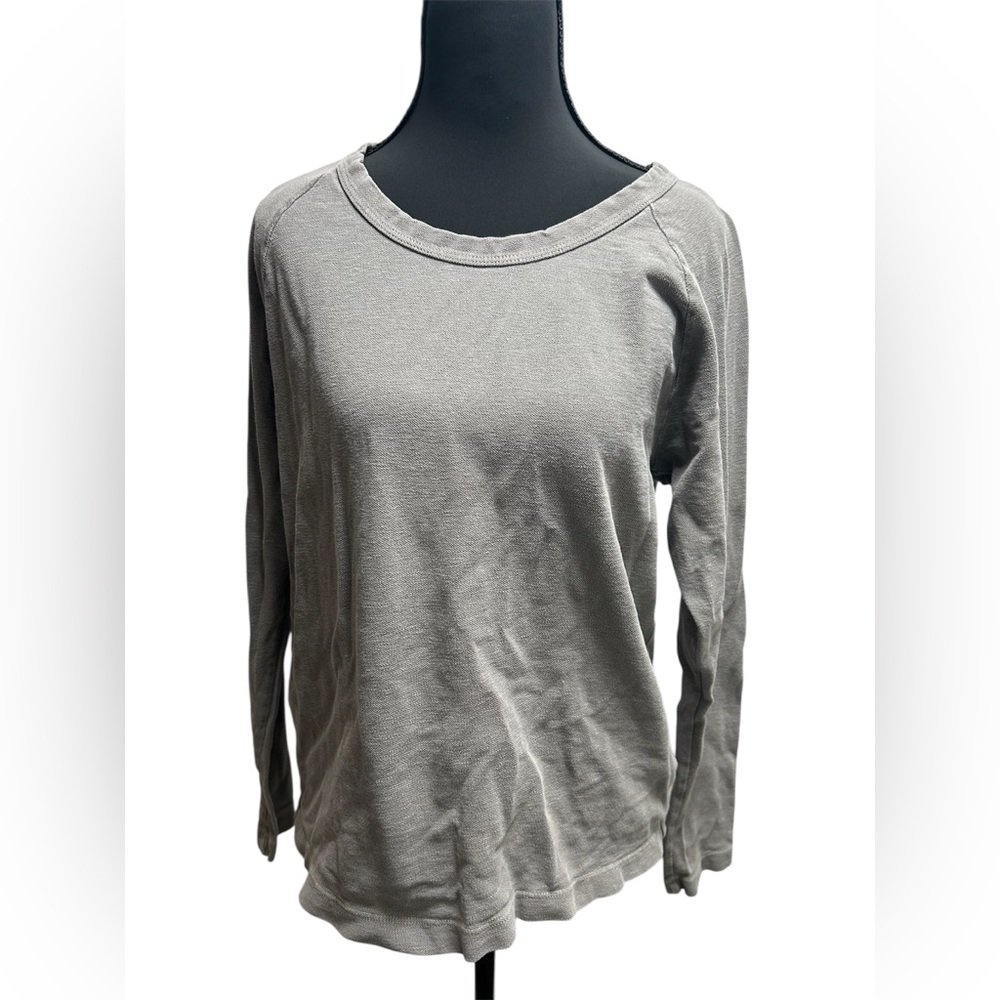 James Perse Heather Gray Long Sleeve Tee textured size 2